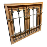 Ventana Madera Grandis Estilo Colonial Abrir Reja 100x90 Cm