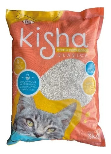 Arena Para Gato 3kg Natural Kisha Super Absorbente 