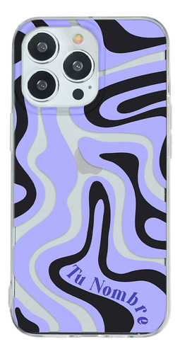 Funda Para iPhone Para Mujer Curvas Morado Con Tu Nombre