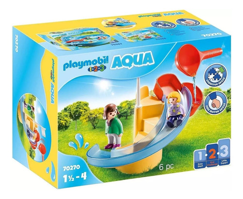 Playmobil 1-2-3 Tobogan Acuático 70270 Para Jugar Con Agua