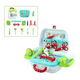 Maleta Kit Médico Infantil Didática Educativa 2 Em 1