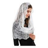 Lazhu Velo De Mantilla De Velo De Novia De Encaje Blanco 1