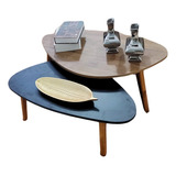 Conjunto De Mesa Orgânica Decorativa Black Wood Paris