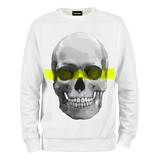 Suéter White Skull Line Neon