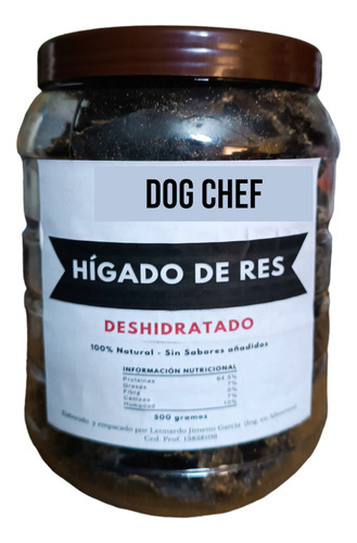 Hígado De Res Deshidratado 500 Gr