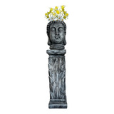Figura Decorativa Buda Maceta Con Base Yeso Ceramico Florero