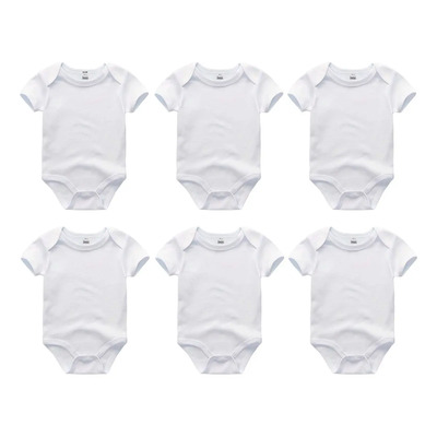 Ropa Para Bebe Set De 6 Mamelucos Body Pañalero Manga Corta Color Blanco Talla 6-9 M | MercadoLibre