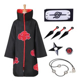 7 Aderezo + Traje De Cosplay De Naruto Akatsuki Capa De Ropa