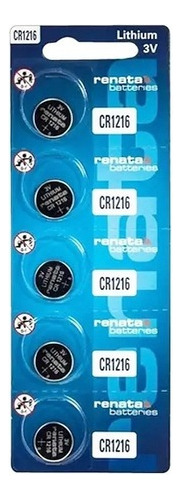 5 X Renata Cr1216 3v P/ Luces, Alarmas, Relojes Factura A O 