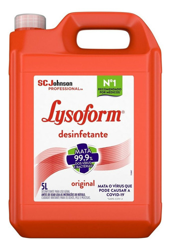 Desinfetante Lysoform Bruto Galão 5 Litros - Original 