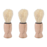 Set X 3 Brocha Afeitar Barba Hombre Mango Madera Barber