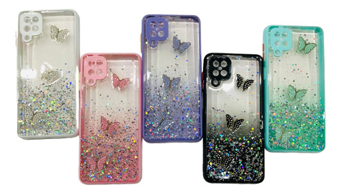 Fundas Brillos Y Mariposa Para Motorola G23 G53 G32 G52 G82