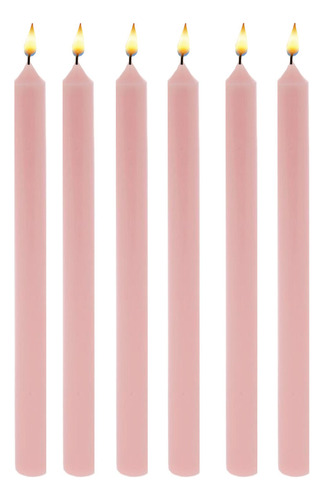 Vela Para Castiçal Rosa 8 Uni 26 Cm Decoração Casamento