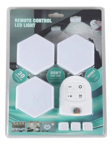 Luz Led Inalambricas Set 3 Piezas Control Remoto Timer Dimer