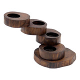 Portavelas De Madera Para Té, Candelabro De 4 Niveles