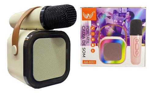 Caixa De Som Bluetooth 5w Musical Karaokê Com Microfone