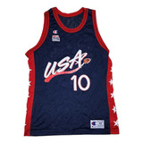 Jersey Champion Nba Team Usa #10 Miller Grande 48 Azul