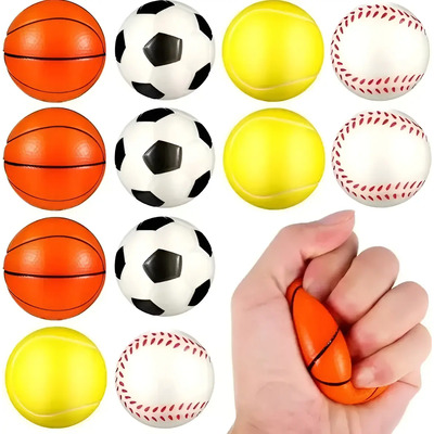 12 Pelota Suave Espuma Anti-estrés Relajante Squishy Juguete Polícromo