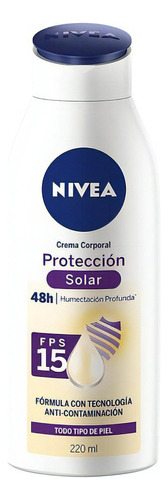  Crema Corporal Nivea Anticontaminación Fps15 - 220ml Neutro Protección Uv