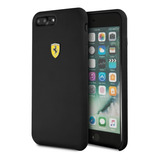 Funda Case De Silicona Ferrari Logo Negro iPhone 6,7,8 Plus
