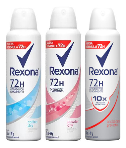 Desodorante Antitranspirante Rexona 72hs 150ml X 12 Unidades