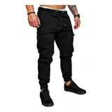 Pantalones Casual Pantalones Joggers Un Color Hombre Elástic