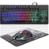 Rgb 87 Keys Keys Keyboard Y Colorido Mouse Combo Usb Co...