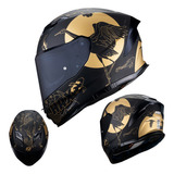 Casco Moto Hax Force Bird Bliss Integral Dot + Ece 22.06 Negro/dorado Xl