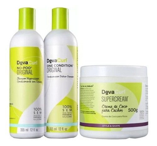 Kit Deva Curl No-poo Original Sh+cond 355ml +supercream 500g