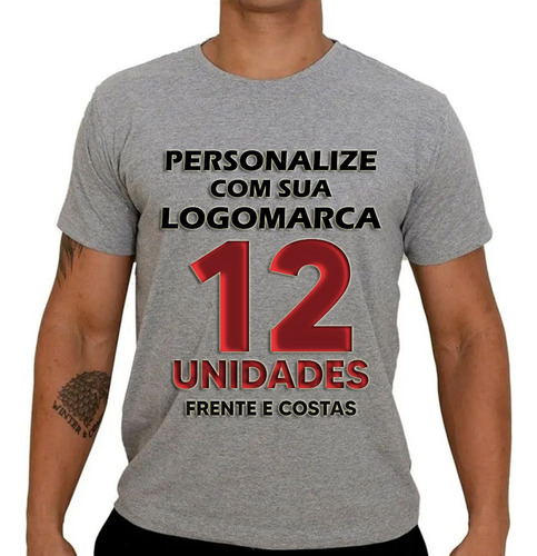 Kit 12 Camisetas Camisas Personalizada Foto Logo Empresa