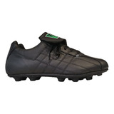 Zapato Futbol Soccer Pepesa Forza Black Piel Tierra