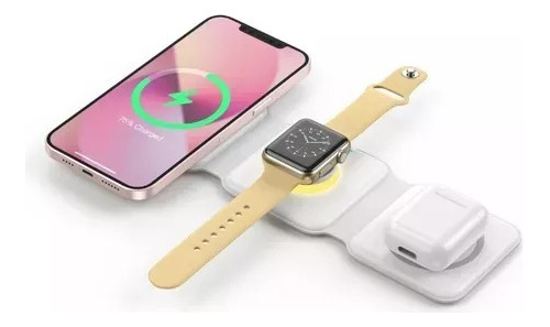 Cargador Inalámbrico Triple iPhone AirPods Watch Vidvie