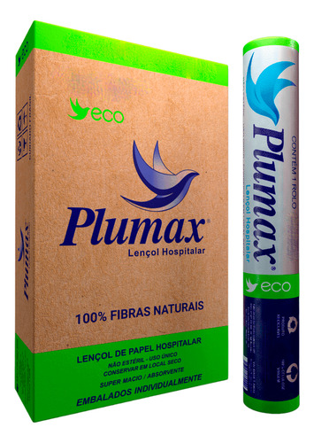 Lençol Maca Hospital Clinica Plumax Ecológico 60x50 10 Rolos