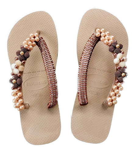 Havaianas Decorado Luxo Strass E Pedrarias - Varias Cores