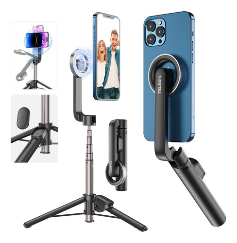 Selfie Stick Giratorio 360° De 27,1 Pulgadas Con Imán