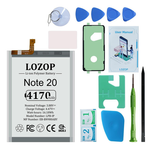 Lozop Kit De Repuesto De Batería Para Samsung Galaxy Note 20