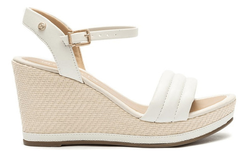 Sandália Feminina Vizzano Anabela Espadrille Branca