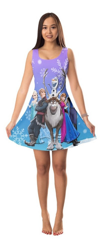  Vestido Frozen Filme Adulto E Infantil 