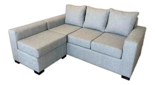 Sillón Sofa Esquinero Chenille 210x150 Con Placas Y Almohado