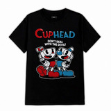 Cuphead Y Mugman 378 Videojuego Polera Dtf