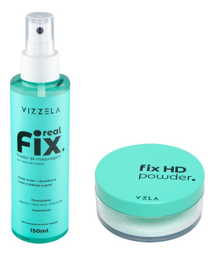 Fixador De Maquiagem Fix Real + Pó Translucido Vizzela