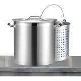 Olla Grande Curta 32 L Con Tapa, Acero Inoxidable 18/8, Cook