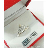 Anillo Corona Plata 925 Y Oro 18k Excelente!!!!!