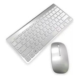 Kit Teclado E Mouse Slim Sem Fio Silencioso Prateado 2.4g