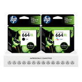 Kit Cartuchos Originais Hp 664 Xl Preto Color 3776 3790 4676