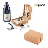 Set De Vino En Corcho Estuche Con 5 Accesorios 