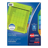 8 Separadores Pestañas Avery  Insertables Carpeta Colores