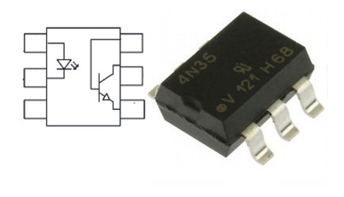 X2 4n35 Smd Optoacoplador Led-trans Reemplaza 4n25 4n26 