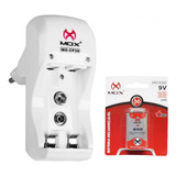 Bateria Recarregável 9v Mox + Carregador Rápido Mox Cp-30