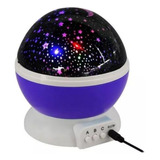 Velador Lampara Luz De Noche Proyector Estrellas Violeta